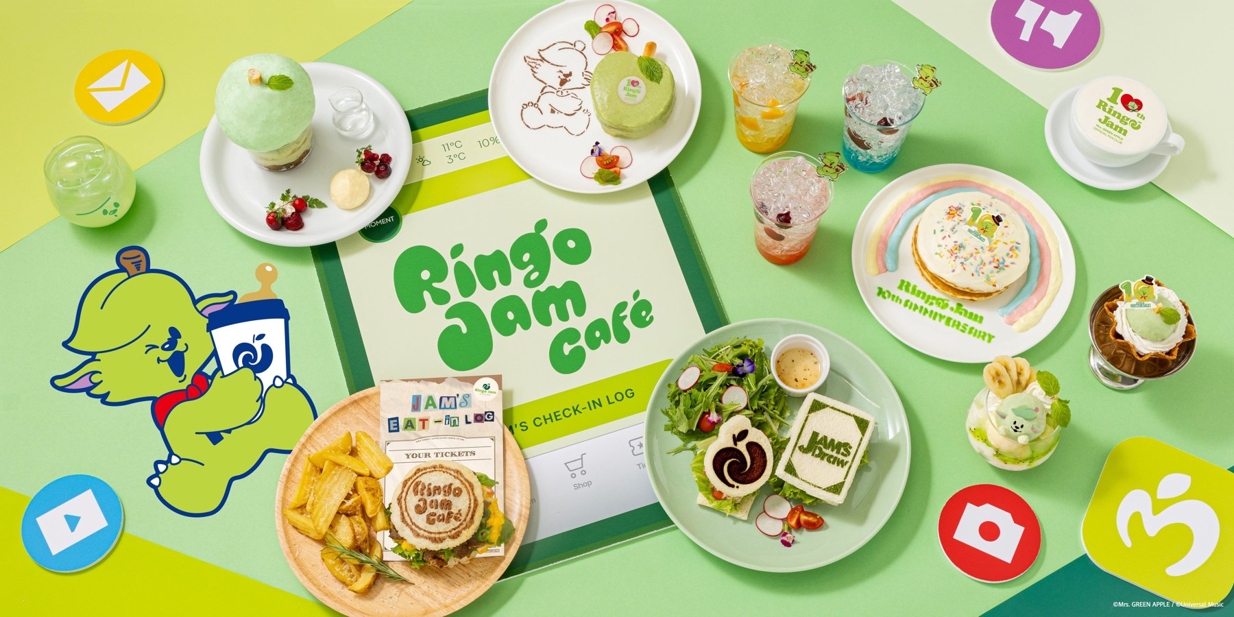 Mrs. GREEN APPLE主题咖啡店公布，6座城市8个会场限期开设｜报道配图